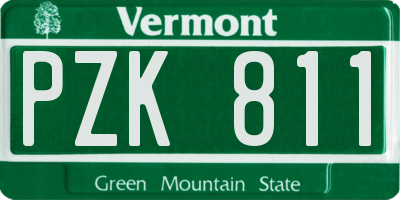 VT license plate PZK811