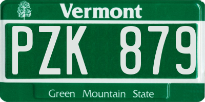 VT license plate PZK879