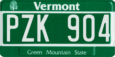 VT license plate PZK904