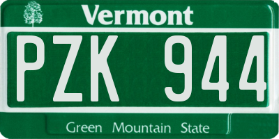 VT license plate PZK944