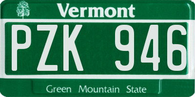 VT license plate PZK946