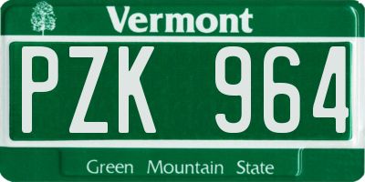 VT license plate PZK964