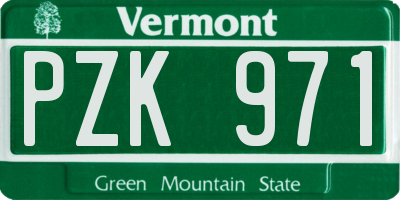 VT license plate PZK971