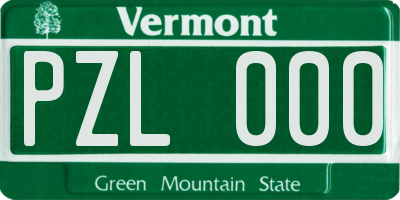 VT license plate PZL000