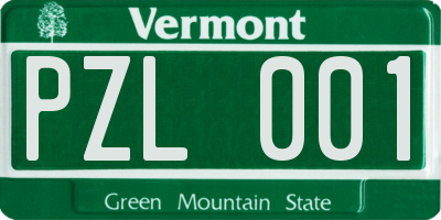 VT license plate PZL001