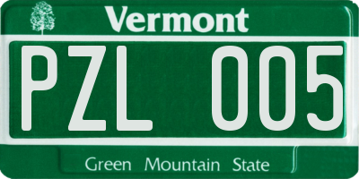 VT license plate PZL005