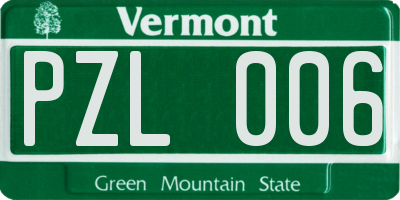 VT license plate PZL006