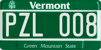 VT license plate PZL008