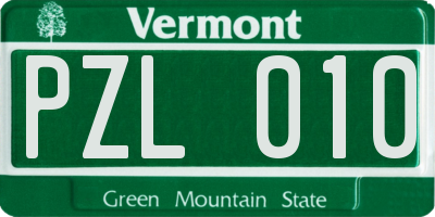VT license plate PZL010