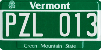 VT license plate PZL013