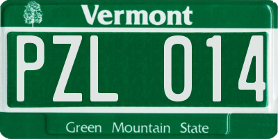 VT license plate PZL014