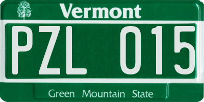 VT license plate PZL015