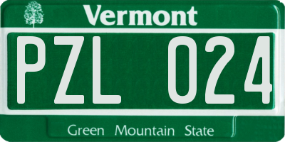 VT license plate PZL024