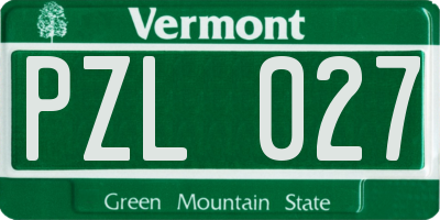 VT license plate PZL027