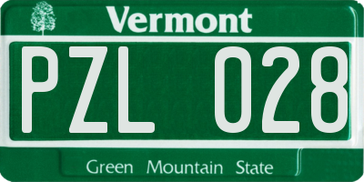 VT license plate PZL028