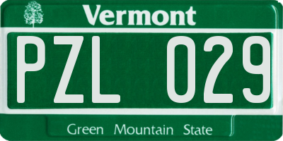 VT license plate PZL029