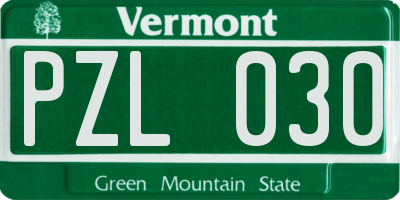 VT license plate PZL030