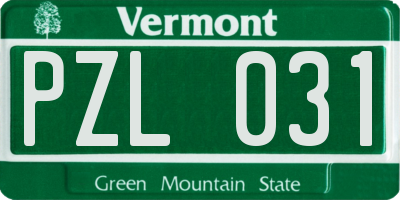 VT license plate PZL031