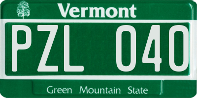 VT license plate PZL040