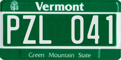 VT license plate PZL041