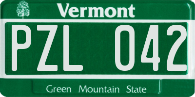 VT license plate PZL042