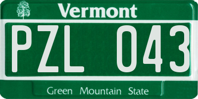 VT license plate PZL043