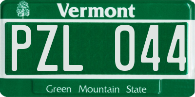VT license plate PZL044