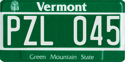 VT license plate PZL045