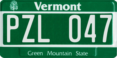VT license plate PZL047