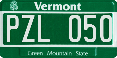 VT license plate PZL050