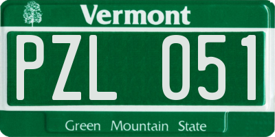 VT license plate PZL051