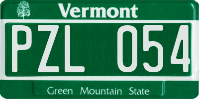 VT license plate PZL054