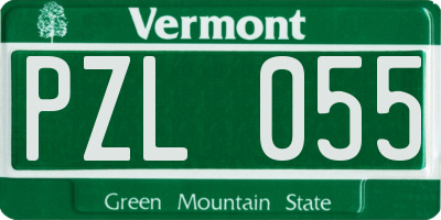 VT license plate PZL055