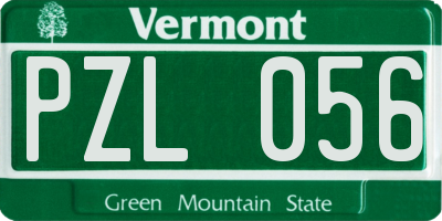 VT license plate PZL056