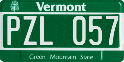 VT license plate PZL057