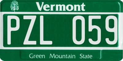 VT license plate PZL059