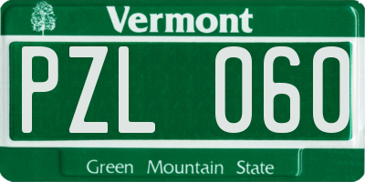 VT license plate PZL060
