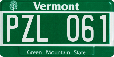 VT license plate PZL061