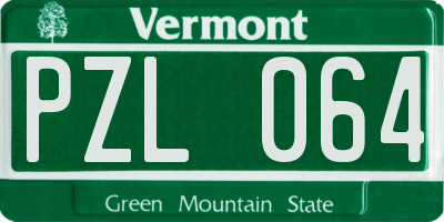 VT license plate PZL064