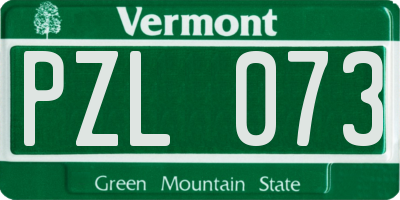 VT license plate PZL073