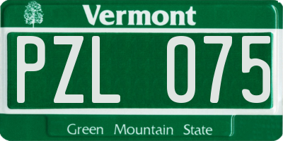 VT license plate PZL075