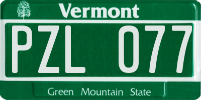 VT license plate PZL077