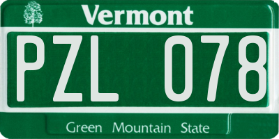 VT license plate PZL078
