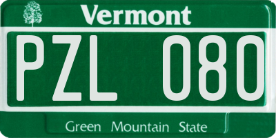 VT license plate PZL080