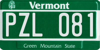 VT license plate PZL081