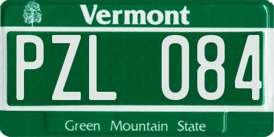 VT license plate PZL084