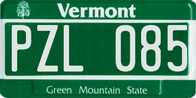 VT license plate PZL085