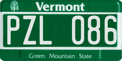 VT license plate PZL086