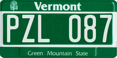 VT license plate PZL087