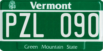 VT license plate PZL090